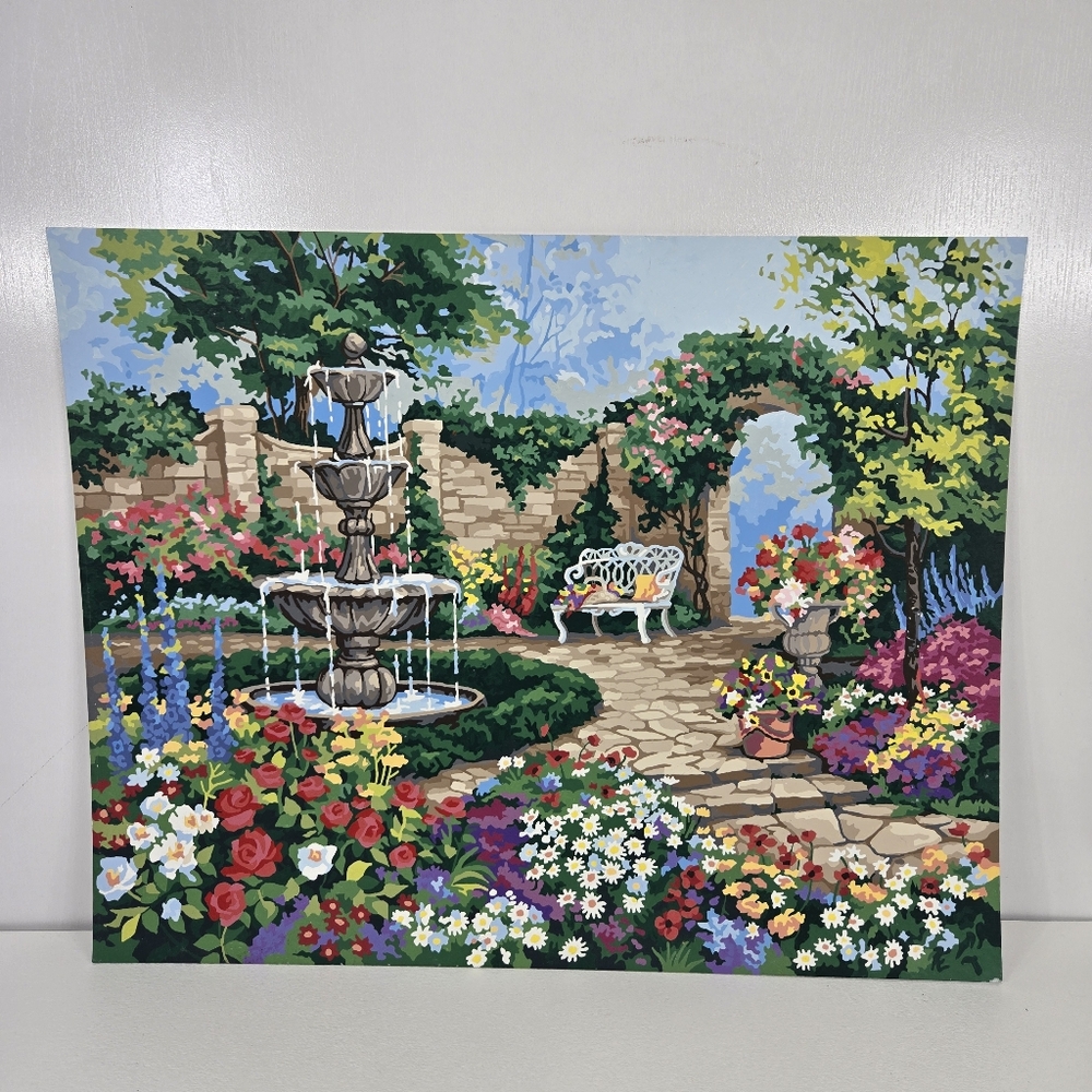 Garden Paradise Finished‎ Acrylic Painting Paint By Number 20x16 Floral Paradise